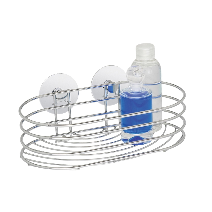 WENKO 18775100 - polica TURBO-LOC, okrúhla oceľ, 23,5 x 13,5 cm, lesklý chróm