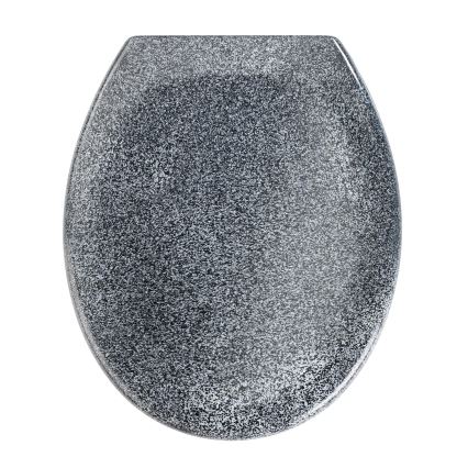 WENKO 18902100-WC toaletné sedadlo OTTANA 44,5x37,5 cm granit/šedá/strieborná