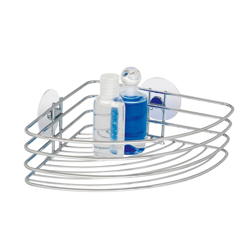 WENKO 18913100-Polica TURBO-LOC okrúhla oceľová 26,5x20 cm lesklý chróm