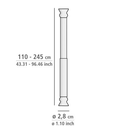 WENKO 19206100 - Sprchová tyč FLEX 110 cm biela