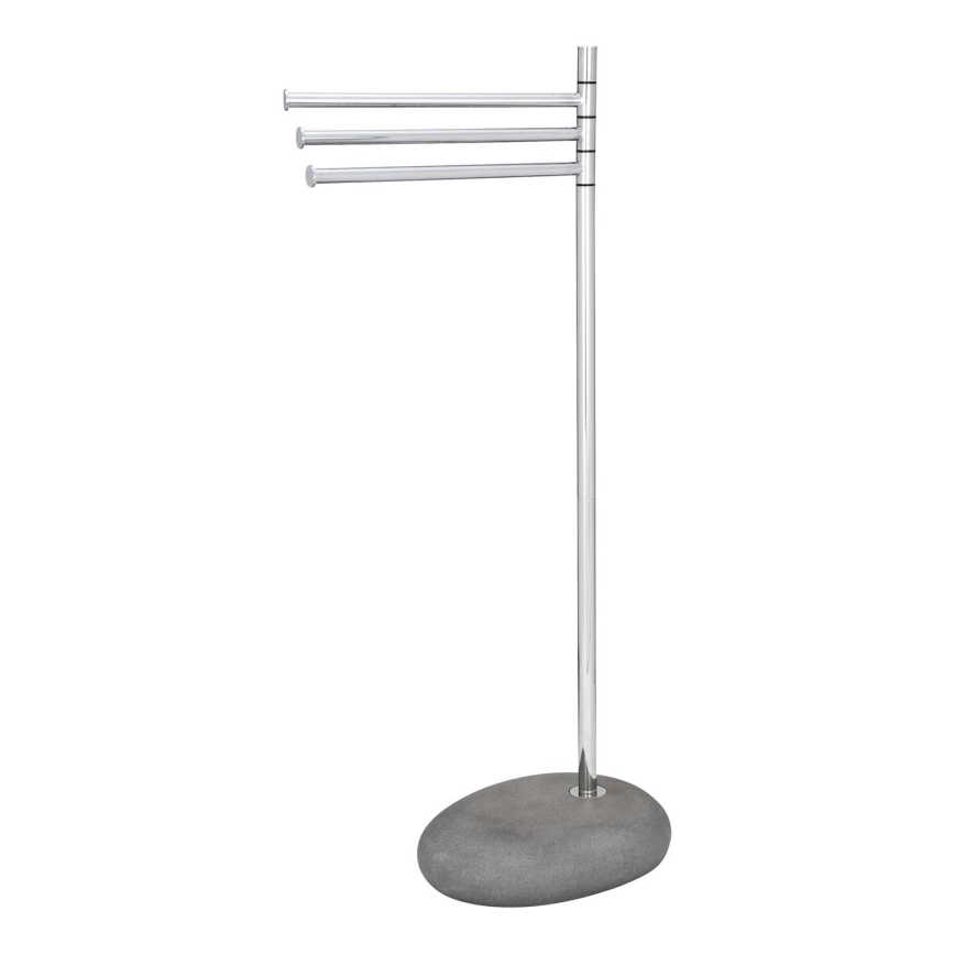 WENKO 19493100 - Stojan na uteráky PEBBLE STONE 38x84 cm lesklý chróm/sivá