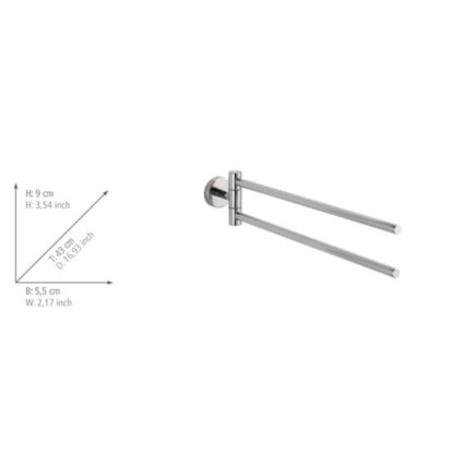 WENKO 20213100 - Držiak uterákov BOSIO SHINE 43x9 cm nerez/strieborný