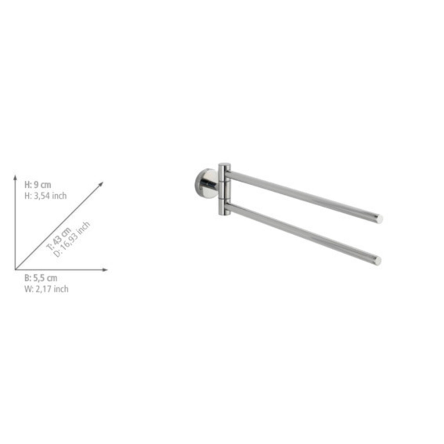 WENKO 20213100 - Držiak uterákov BOSIO SHINE 43x9 cm nerez/strieborný