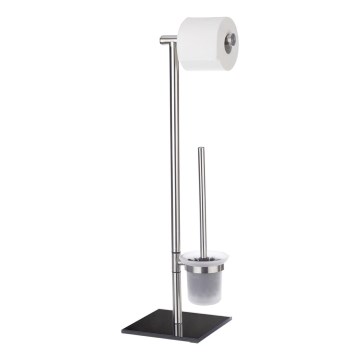 WENKO 20391100 - WC kefa LIMA 23,5x69 cm nerez/satén/čierna