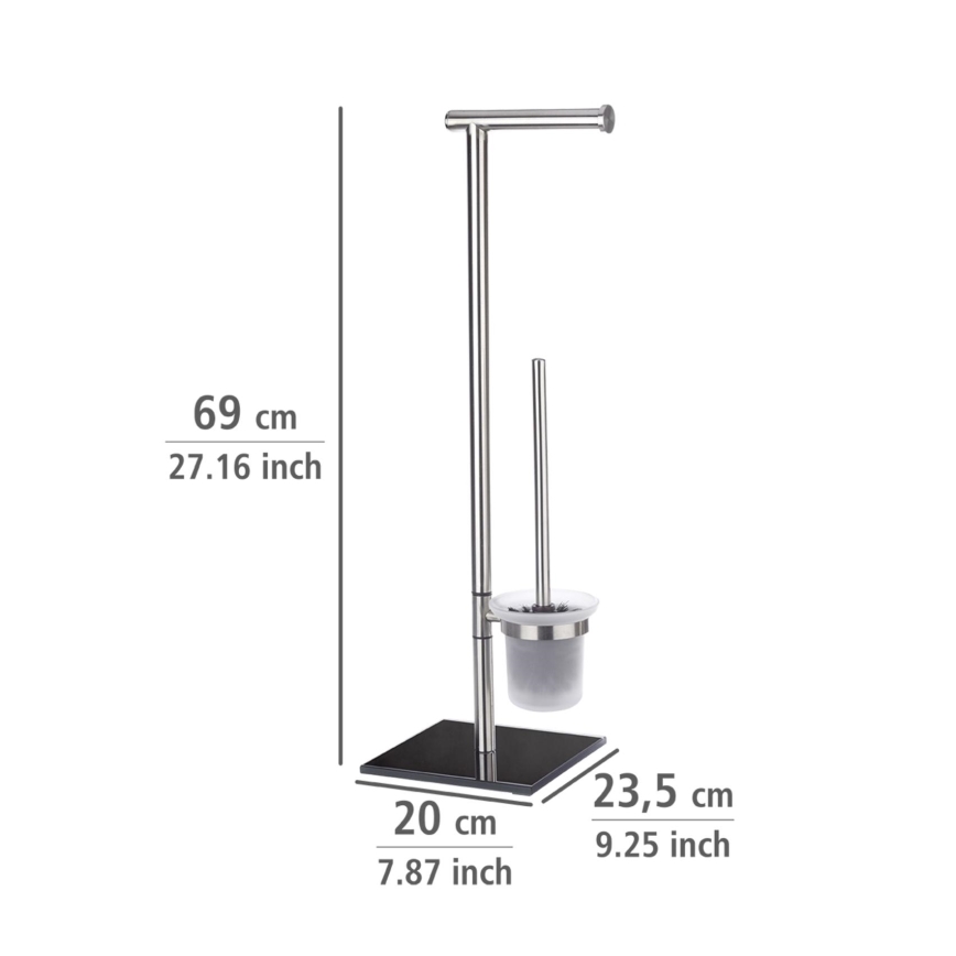 WENKO 20391100 - WC kefa LIMA 23,5x69 cm nerez/satén/čierna