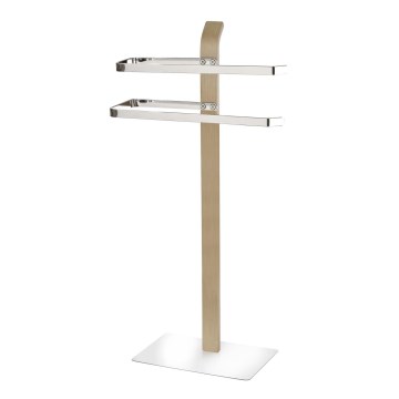 WENKO 20396100 - Stojan na uteráky SAMONA 40,5x79,5 cm lesklý chróm/hnedá