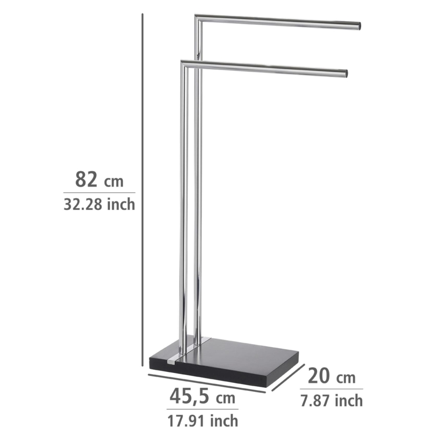 WENKO 20461100 - Stojan na uteráky NOBLE 45,5x82 cm chrom/čierna