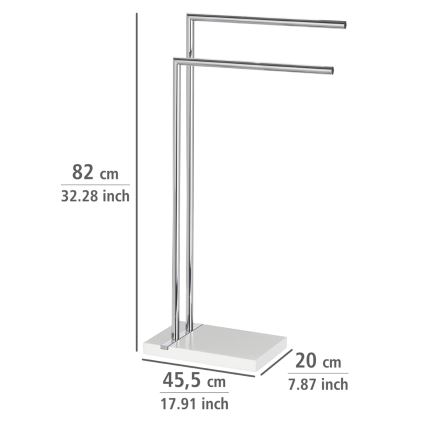 WENKO 20487100 - Stojan na uteráky NOBLE 45,5x82 cm lesklý chróm/biela