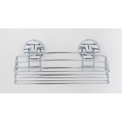 WENKO 20883100-Polica VACUUM-LOC RUND STAH 26x15,3 cm lesklý chróm