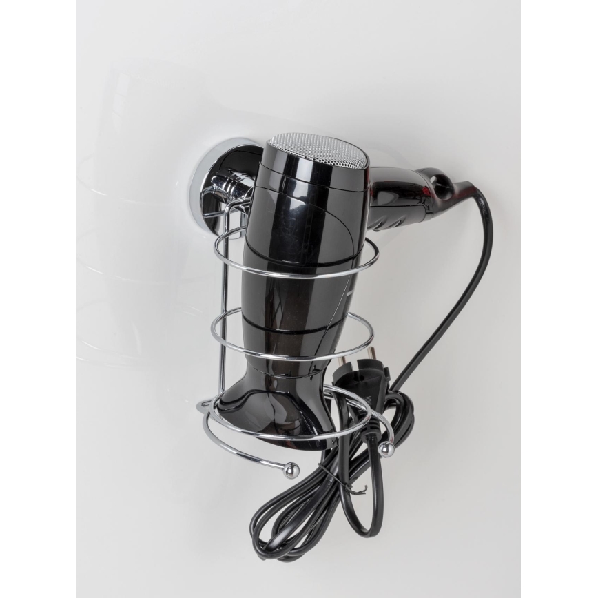 WENKO 20896100-Držiak na fén VACUUM-LOC MILAZZO 12x17 cm lesklý chróm