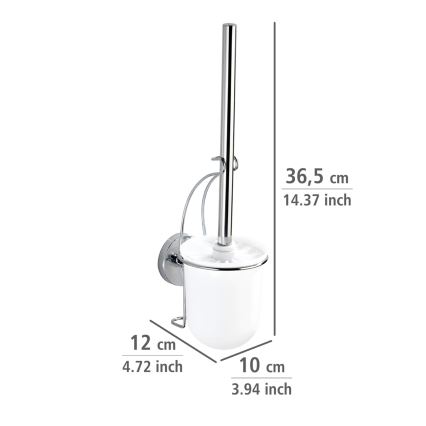 WENKO 20898100-WC kefa VACUUM-LOC MILAZZO 10x34 cm nerez/lesklý chróm/biela