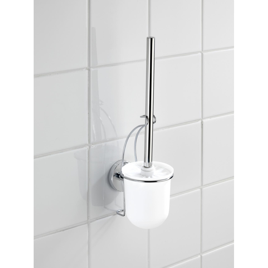 WENKO 20898100-WC kefa VACUUM-LOC MILAZZO 10x34 cm nerez/lesklý chróm/biela