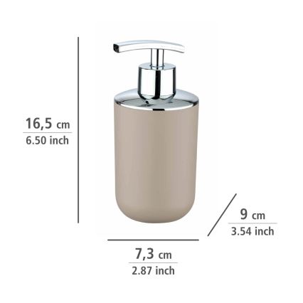 WENKO 21219100 - Dávkovač na mydlo BRASIL 7,3x16,5 cm béžová/lesklý chróm