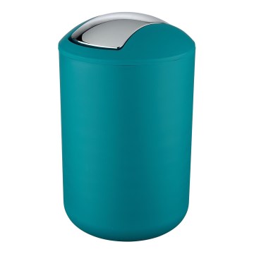 WENKO 21227100 - Odpadkový kôš BRASIL 19,5x31 cm tyrkysový/lesklý chróm