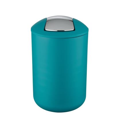 WENKO 21227100 - Odpadkový kôš BRASIL 19,5x31 cm tyrkysový/lesklý chróm