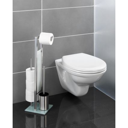 WENKO 21564100 - WC kefa RIVALTA 18x70 cm nerez/strieborná/biela/čierna