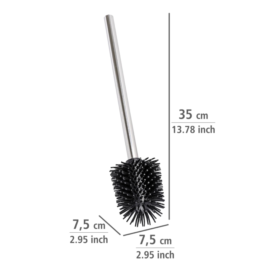 WENKO 21799100 - WC kefa 7,5x35 cm nerez/strieborná/čierna