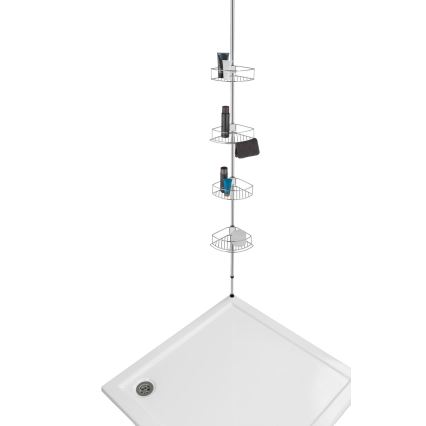 WENKO 21803100 – Rohová polica DOLCEDO 31 x 275 cm, nerez/lesklý chróm