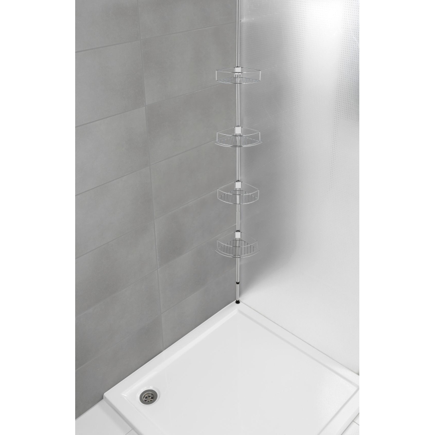 WENKO 21803100 – Rohová polica DOLCEDO 31 x 275 cm, nerez/lesklý chróm