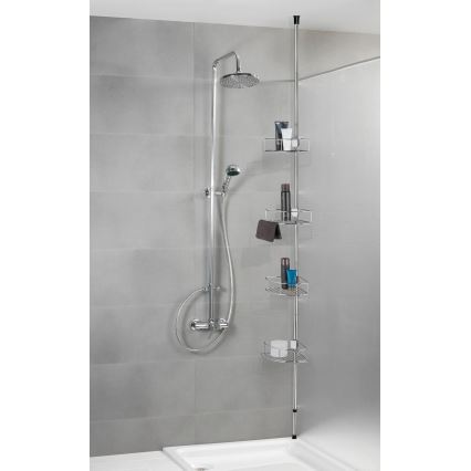 WENKO 21803100 – Rohová polica DOLCEDO 31 x 275 cm, nerez/lesklý chróm