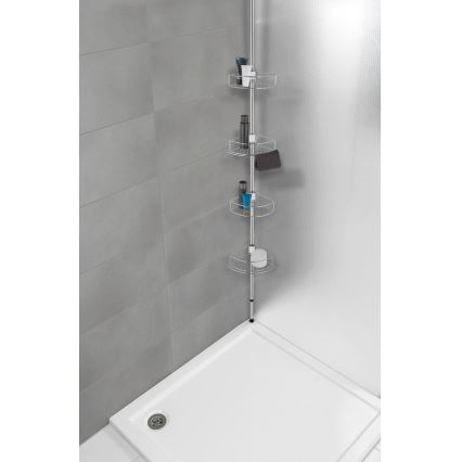 WENKO 21803100 – Rohová polica DOLCEDO 31 x 275 cm, nerez/lesklý chróm