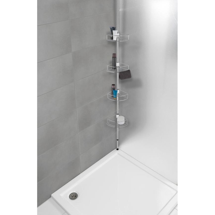 WENKO 21803100 – Rohová polica DOLCEDO 31 x 275 cm, nerez/lesklý chróm