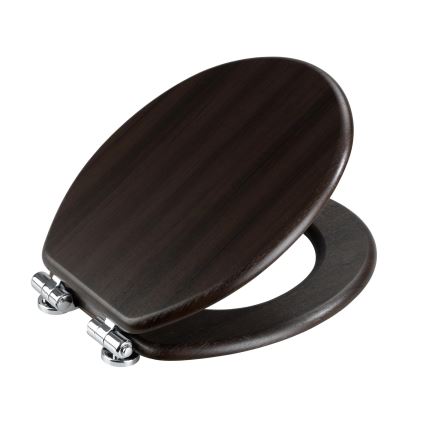 WENKO 22015100-WC sedadlo WENGE 35,5x42,5 cm hnedé/strieborné