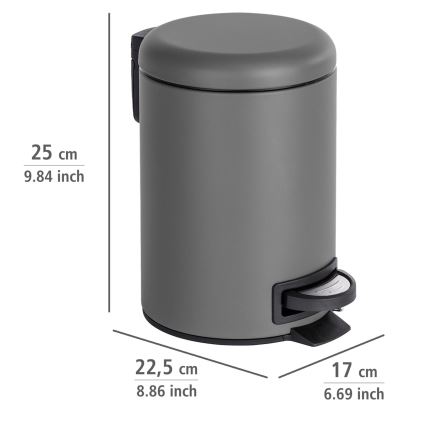 WENKO 22148100 - Kôš LEMAN 17x25 cm sivá/čierna