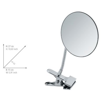 WENKO 22195100 - Kozmetické zrkadlo CLIP 15x27 cm lesklý chróm