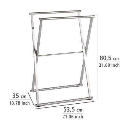 WENKO 22476100 - Stojan na uteráky LAVA 53,5x80,5 cm nerez/strieborný