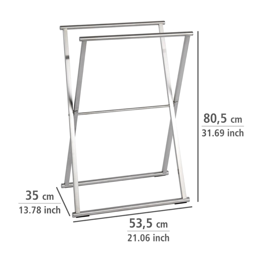 WENKO 22476100 - Stojan na uteráky LAVA 53,5x80,5 cm nerez/strieborný