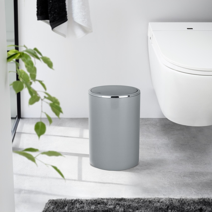 WENKO 22562100 - Kôš INCA 18,5x25,5 cm sivý/lesklý chróm