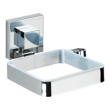 WENKO 22682100 -Držiak na fén VACUUM-LOC QUADRO ED 13,5x14 cm strieborný/chróm