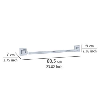 WENKO 22684100-Držiak uterákov VACUUM-LOC QUADRO ED 60,5x6 cm strieborná/lesk. chróm
