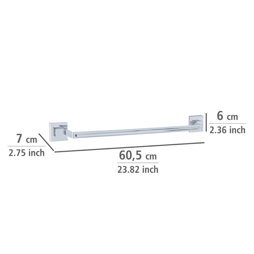 WENKO 22684100-Držiak uterákov VACUUM-LOC QUADRO ED 60,5x6 cm strieborná/lesk. chróm