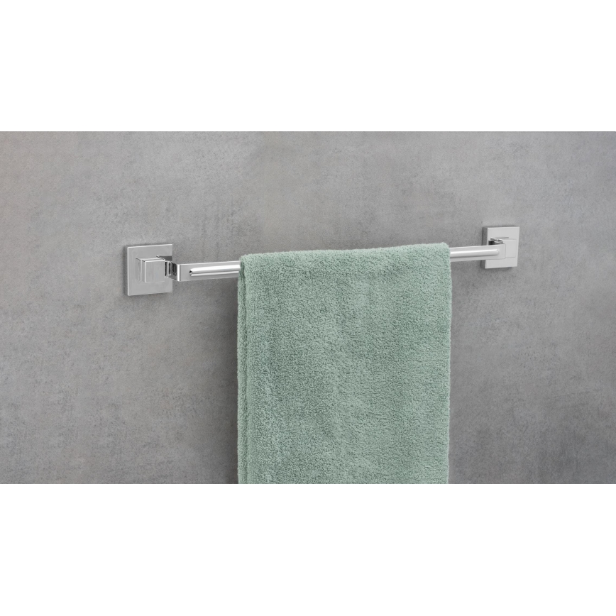 WENKO 22684100-Držiak uterákov VACUUM-LOC QUADRO ED 60,5x6 cm strieborná/lesk. chróm