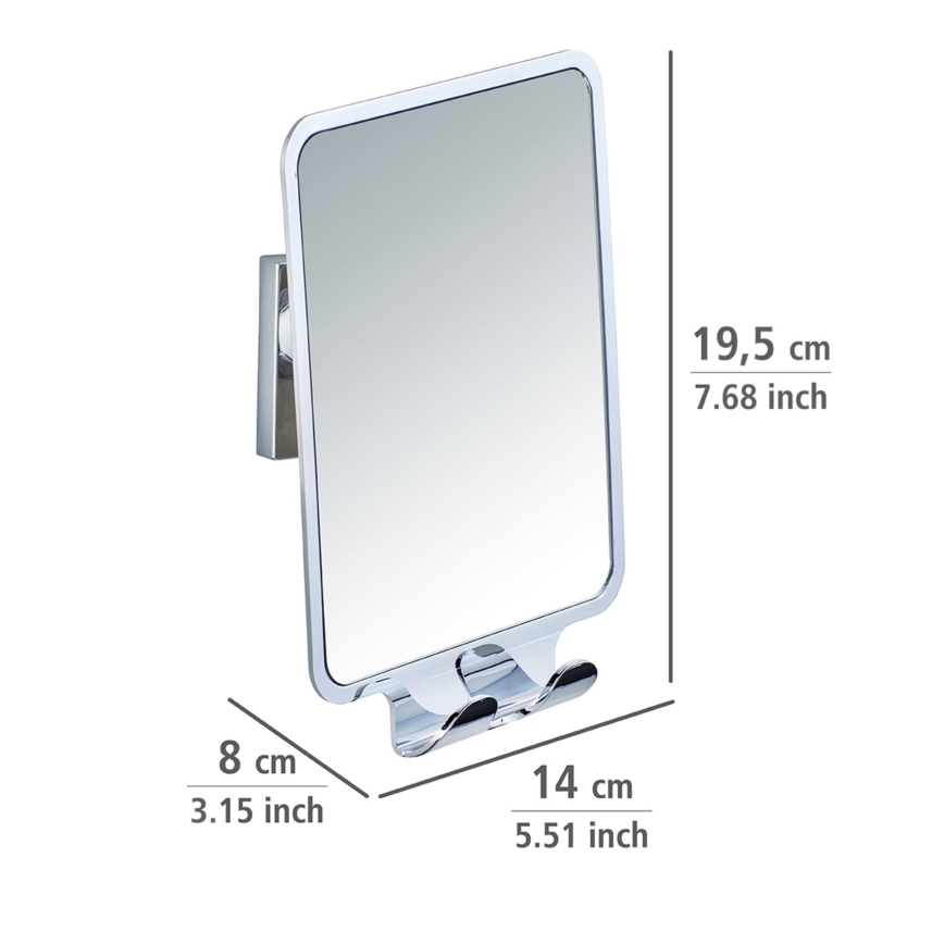 WENKO 22693100 - Kozmetické zrkadlo VACUUM-LOC QUADRO ED 14x19,5 cm lesklý chróm