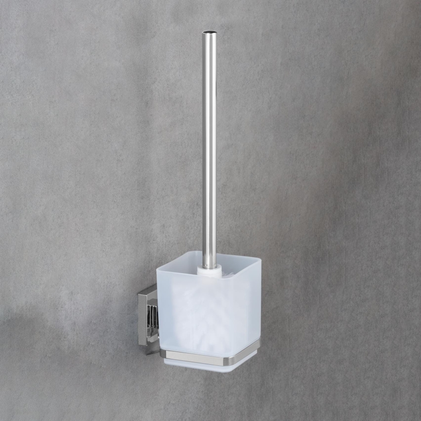 WENKO 22695100-WC kefa VACUUM-LOC QUADRO ED 9,5x37 cm strieborná/lesklý chróm/priehľadná