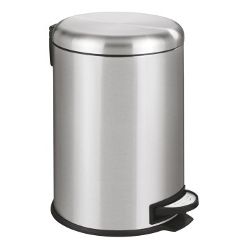 WENKO 22704100 - Elegantný kôš LEMAN 30,5 x 44 cm, nehrdzavejúca oceľ, satinovaný povrch, čierny