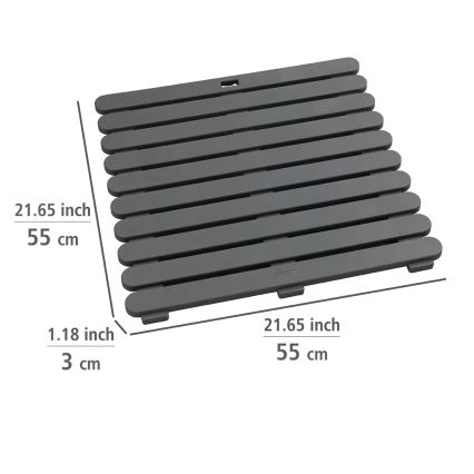 WENKO 22947100-Predložka do sprchy vhodná do interiéru aj exteriéru 55x55 cm sivá