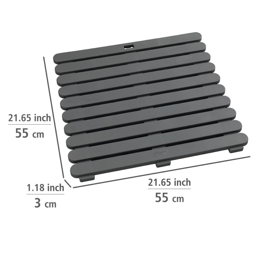WENKO 22947100-Predložka do sprchy vhodná do interiéru aj exteriéru 55x55 cm sivá