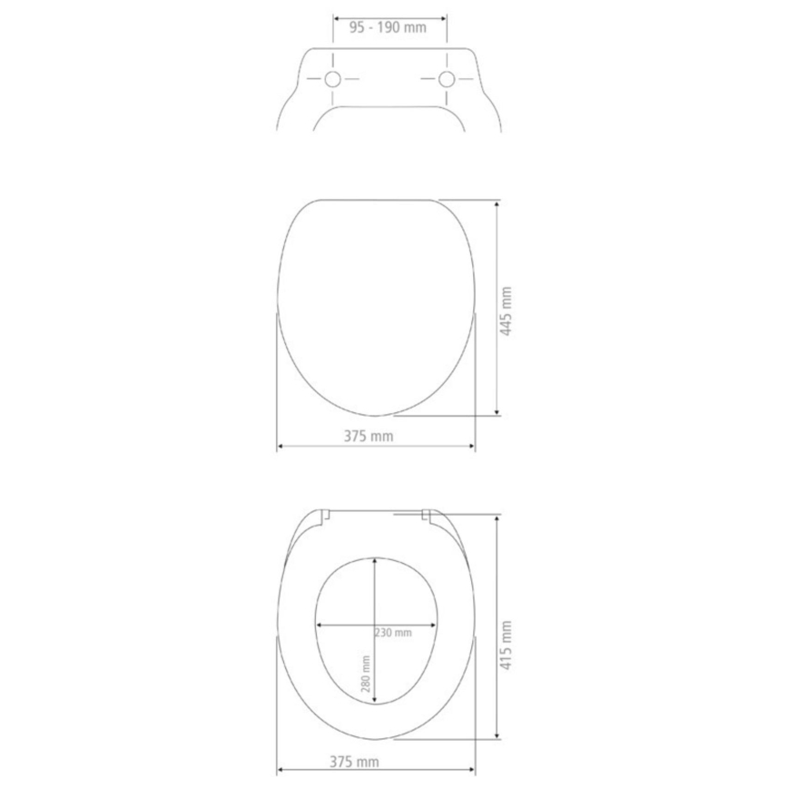 WENKO 22973100-WC sedadlo DELOS 44,5x37,5 cm biela/strieborná