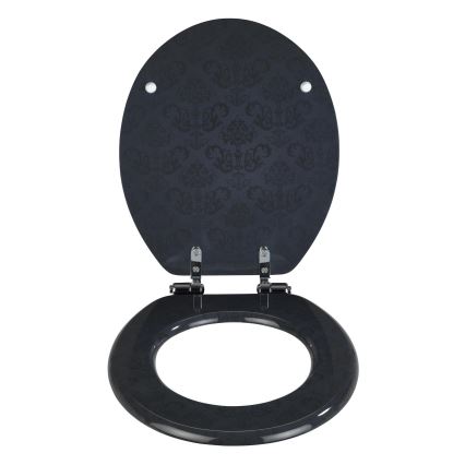 WENKO 22977100-Toaletné sedátko BELLEVUE 35,5x42,5 cm antracit/strieborné