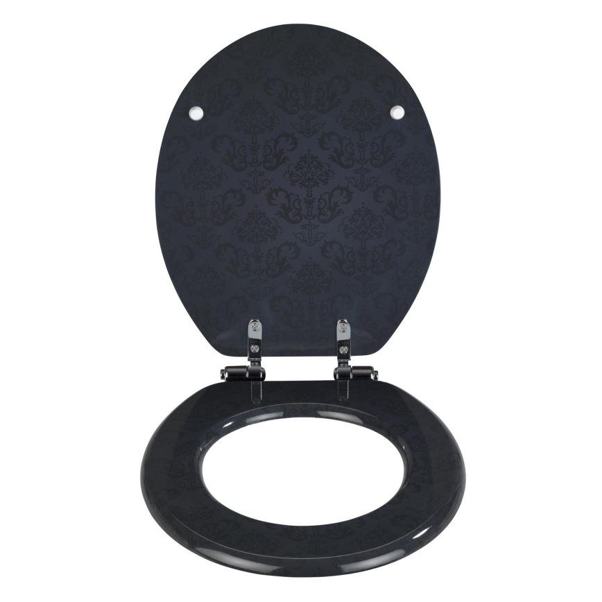 WENKO 22977100-Toaletné sedátko BELLEVUE 35,5x42,5 cm antracit/strieborné