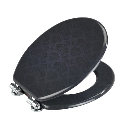 WENKO 22977100-Toaletné sedátko BELLEVUE 35,5x42,5 cm antracit/strieborné