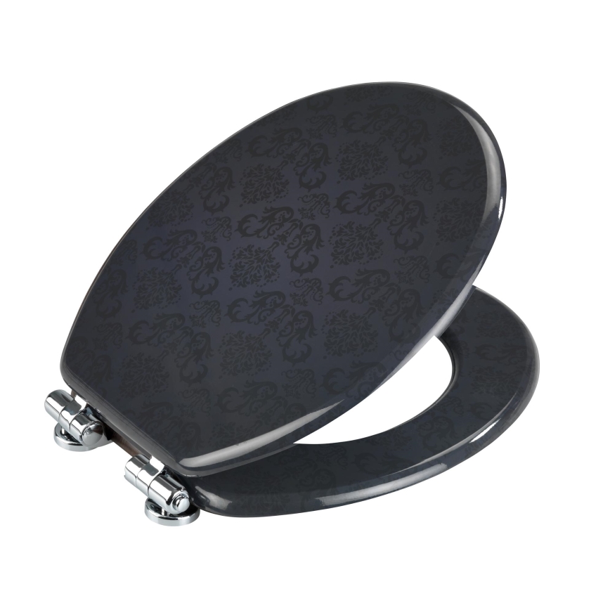 WENKO 22977100-Toaletné sedátko BELLEVUE 35,5x42,5 cm antracit/strieborné