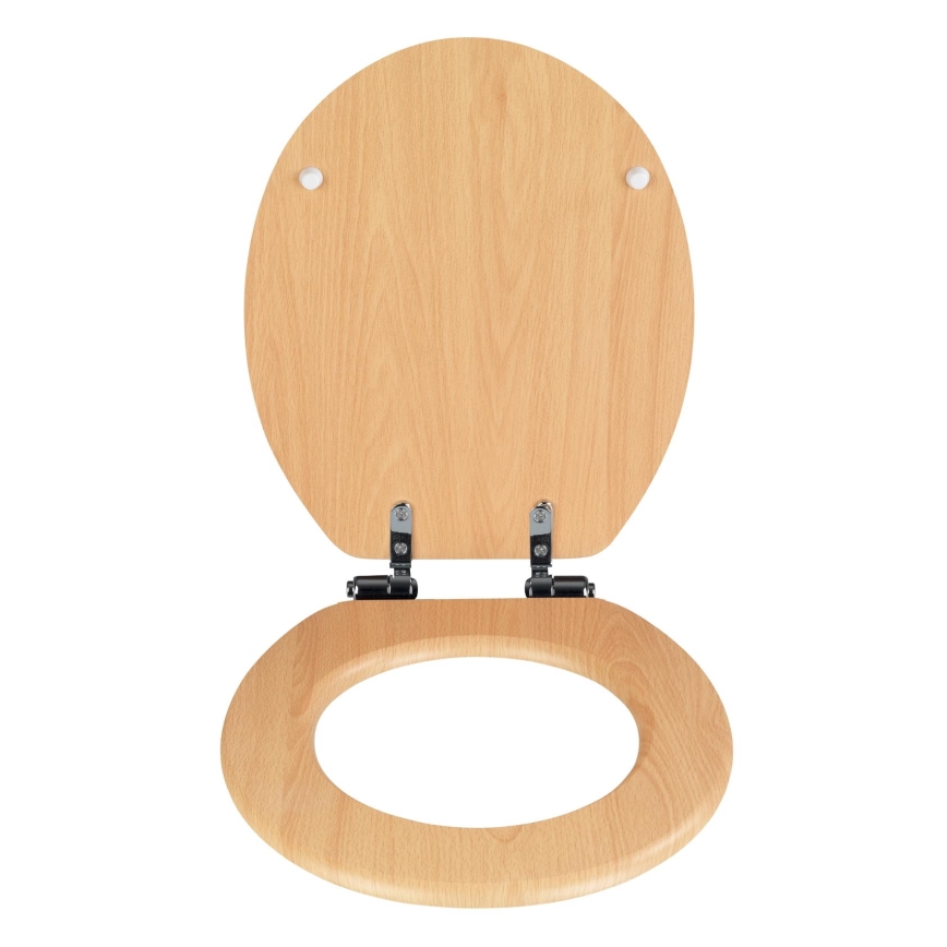 WENKO 22979100-WC sedátko PRÍRODNÝ BUK 35,5x42,5 cm hnedá/strieborná