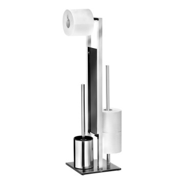 WENKO 22983100 - WC kefa RIVALTA 18x70 cm nerezová/strieborná/čierna