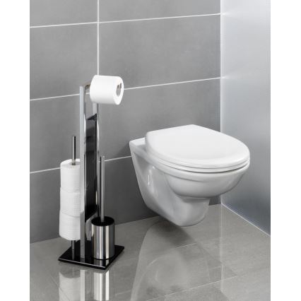 WENKO 22983100 - WC kefa RIVALTA 18x70 cm nerezová/strieborná/čierna