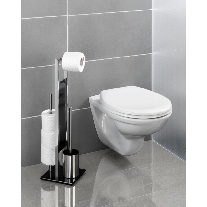 WENKO 22983100 - WC kefa RIVALTA 18x70 cm nerezová/strieborná/čierna